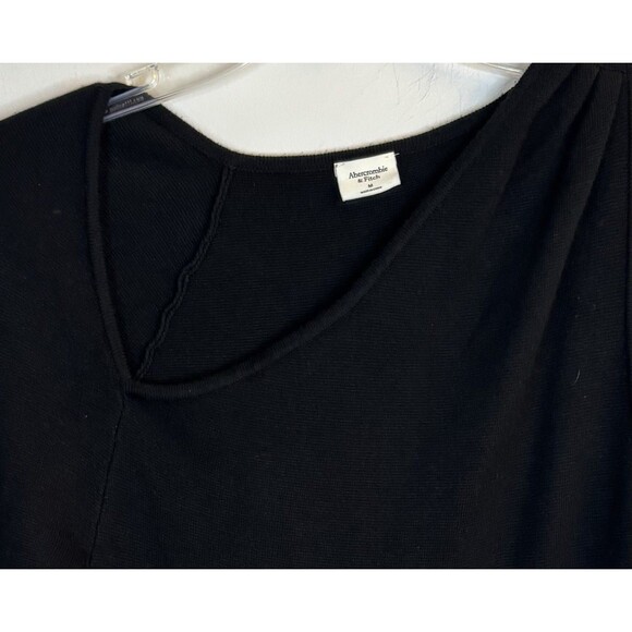 ABERCROMBIE FITCH One Sleeve Asymmetrical Sweater Dress Medium Bodycon Long Knit - Picture 3 of 11
